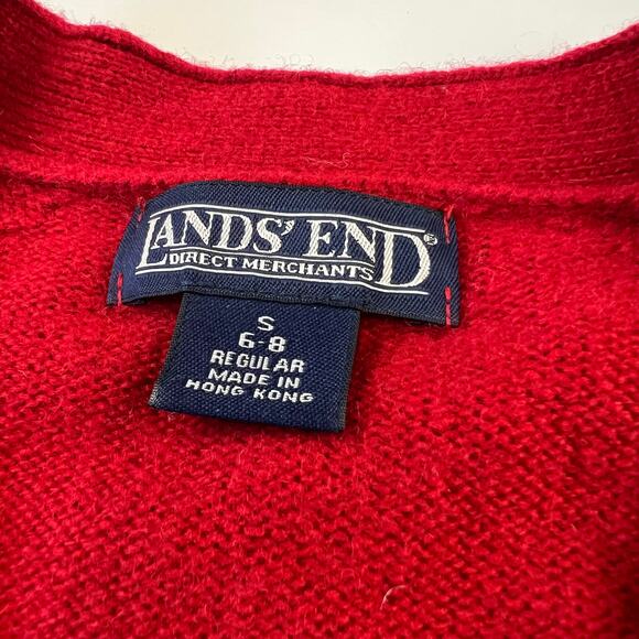 Lands End Red Wool Cardigan Sweater women’s size small - Picture 3 of 5